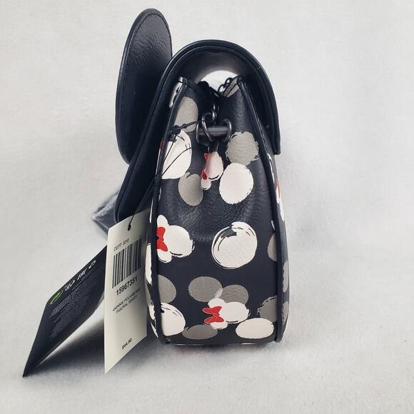 Loungefly Disney Minnie Mouse Crossbody Red Bow Polka Dots Purse with Cardholder - Picture 3 of 7